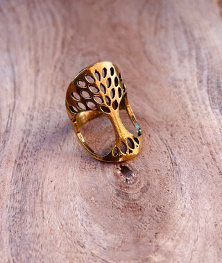 Boho Ring / Yoga / Tree of Life / Brass / Geometric / Mandala / Ethnic / Rustic / Festival / Tribal / Hippie / Gypsy / Psy / Thumb / Psy