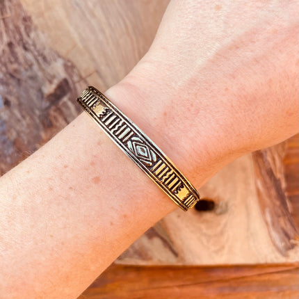 Tuareg Brass Bracelet / Tuareg Jewelry / Morrocan / Unisex / Boho / Ethnic / Rustic / Bohemian / Hippie / Gypsy / Geometric /