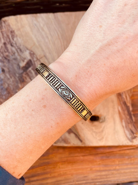 Tuareg Brass Bracelet / Tuareg Jewelry / Morrocan / Unisex / Boho / Ethnic / Rustic / Bohemian / Hippie / Gypsy / Geometric /