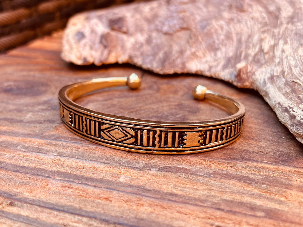 Tuareg Brass Bracelet / Tuareg Jewelry / Morrocan / Unisex / Boho / Ethnic / Rustic / Bohemian / Hippie / Gypsy / Geometric /