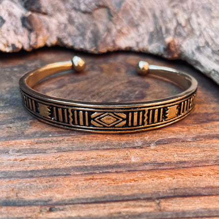 Tuareg Brass Bracelet / Tuareg Jewelry / Morrocan / Unisex / Boho / Ethnic / Rustic / Bohemian / Hippie / Gypsy / Geometric /