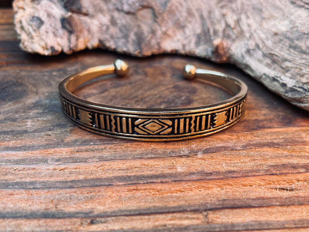 Tuareg Brass Bracelet / Tuareg Jewelry / Morrocan / Unisex / Boho / Ethnic / Rustic / Bohemian / Hippie / Gypsy / Geometric /