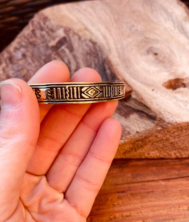 Tuareg Brass Bracelet / Tuareg Jewelry / Morrocan / Unisex / Boho / Ethnic / Rustic / Bohemian / Hippie / Gypsy / Geometric /