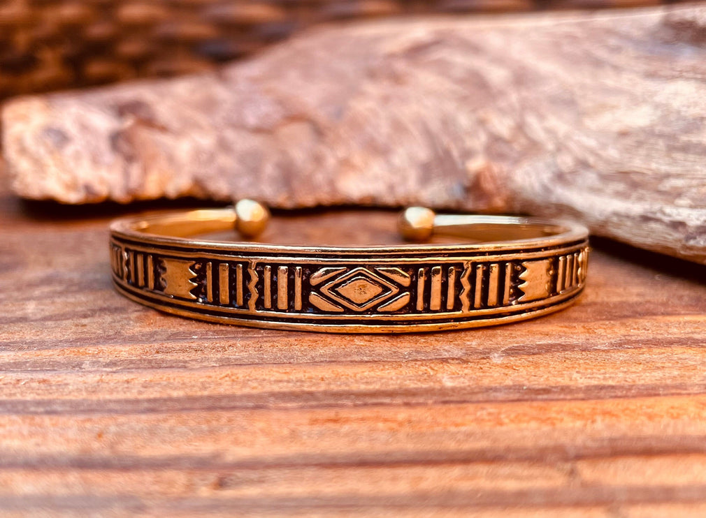 Tuareg Brass Bracelet / Tuareg Jewelry / Morrocan / Unisex / Boho / Ethnic / Rustic / Bohemian / Hippie / Gypsy / Geometric /