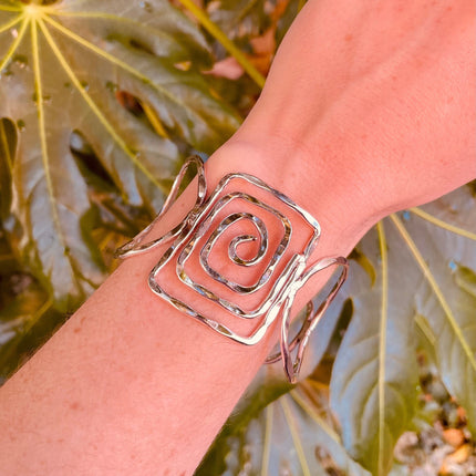 Large Silver Bracelet Moden Cuff / Contemporary / Boho / Ethnic / Rustic / Bohemian / Hippie / Gypsy / Jewellery / Mens jewelery