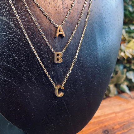 Gold Initial Necklace / Custom Letter Necklaces / Personalized Gifts / Name Jewellery / Gift for Her / Dainty / Stainless Steel / Modern