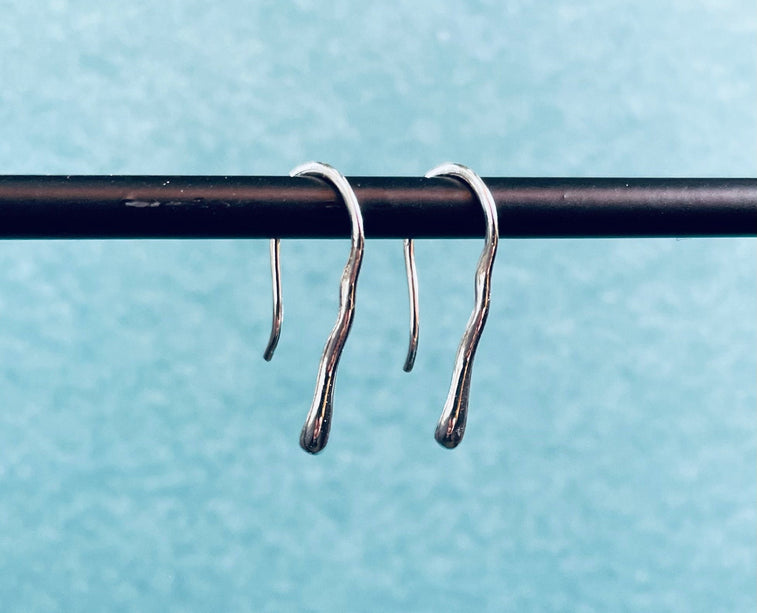 Minimalist Sterling Silver Earrings Dainty Modern Jewellery / Chic Boho Classic Bohemian Chic Gypsy Spiral Hippie Festival Tribal style
