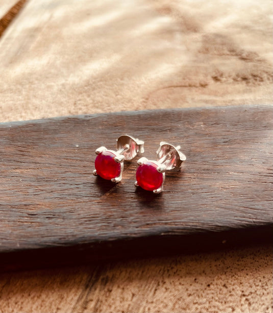 Opal Stud Earrings 5mm Sterling Silver 925 / Minimalist / Contemporary Jewellery / Modern Ethnic Boho Bohemian Gypsy Festival