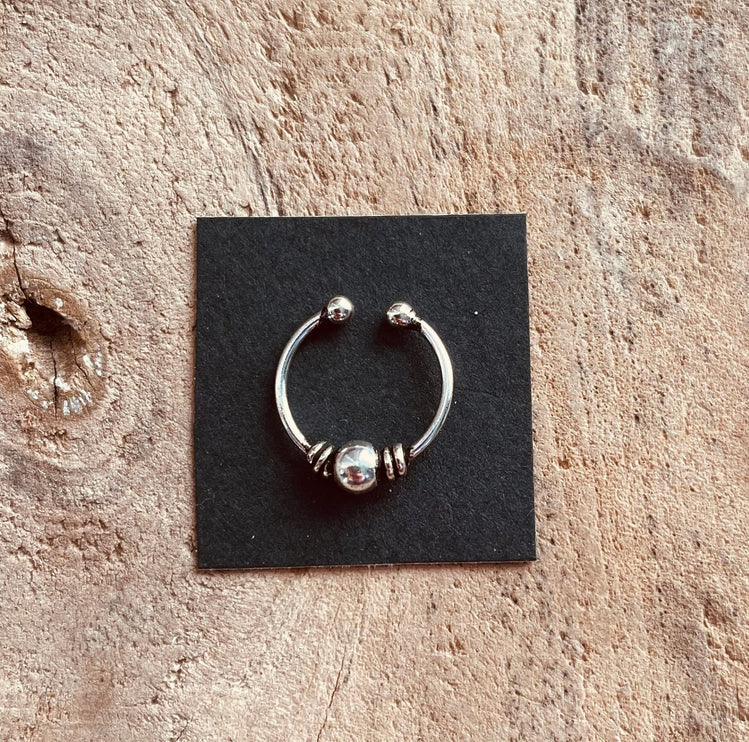 Septum Hoop Sterling Silver 925 ,Fake Septum Jewelry, Septum Hoop, Daith Earring, Tattoo, Yoga, Ethnic Jewellery, Boho, Hypoallegernic