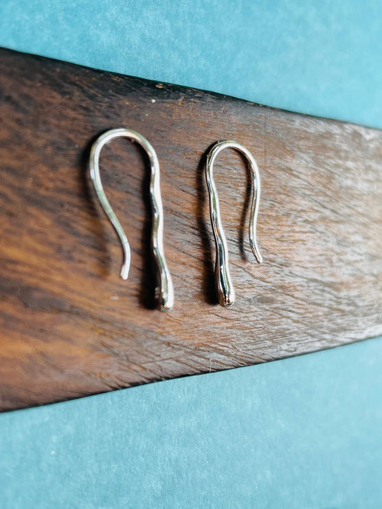 Minimalist Sterling Silver Earrings Dainty Modern Jewellery / Chic Boho Classic Bohemian Chic Gypsy Spiral Hippie Festival Tribal style