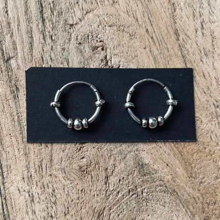 Mini Boho Sterling Silver 925 Hoop Earrings / Clicker Jewellery / Small Hoops / Rustic / Yoga / Hippie / Gypsy / Boho / Bohemian / Unisex