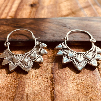 Silver Boho Earrings / Boho Jewelery / Bohemian Look / Festival Fashion / Yoga / Gypsy / Rustic / Tribal Jewellery / Indian Design
