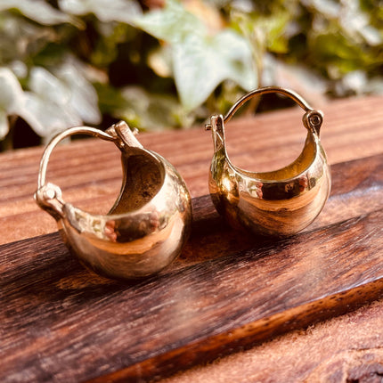 Chunky Ball Hoop Earrings Gold Brass / Boho Jewelery / Bohemian Look / Festival Fashion / Yoga / Rustic / Tribal Jewellery / Indian Design
