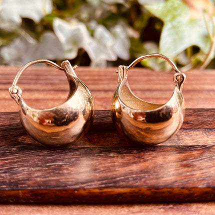 Chunky Ball Hoop Earrings Gold Brass / Boho Jewelery / Bohemian Look / Festival Fashion / Yoga / Rustic / Tribal Jewellery / Indian Design