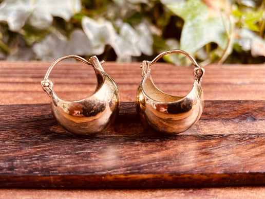 Chunky Ball Hoop Earrings Gold Brass / Boho Jewelery / Bohemian Look / Festival Fashion / Yoga / Rustic / Tribal Jewellery / Indian Design