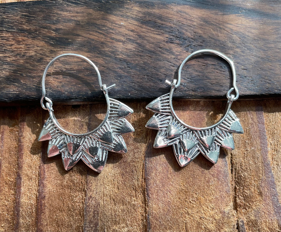 Silver Boho Earrings / Boho Jewelery / Bohemian Look / Festival Fashion / Yoga / Gypsy / Rustic / Tribal Jewellery / Indian Design