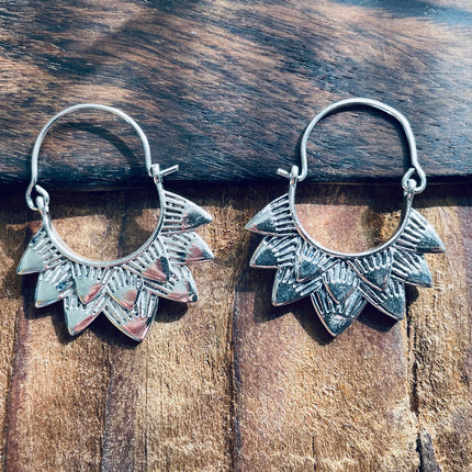 Silver Boho Earrings / Boho Jewelery / Bohemian Look / Festival Fashion / Yoga / Gypsy / Rustic / Tribal Jewellery / Indian Design
