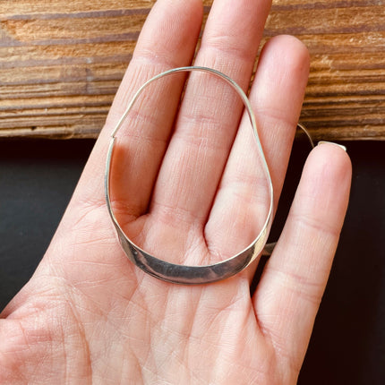 Irregular Silver Hoop Earrings / Rustic / Boho Style / Classic Silver Hoops / Bohemian Look / Modern Earrings / Silver Hoops / Lightweight