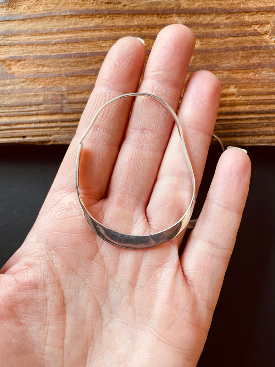 Irregular Silver Hoop Earrings / Rustic / Boho Style / Classic Silver Hoops / Bohemian Look / Modern Earrings / Silver Hoops / Lightweight