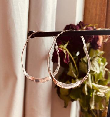 Irregular Silver Hoop Earrings / Rustic / Boho Style / Classic Silver Hoops / Bohemian Look / Modern Earrings / Silver Hoops / Lightweight