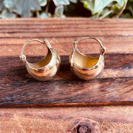 Chunky Ball Hoop Earrings Gold Brass / Boho Jewelery / Bohemian Look / Festival Fashion / Yoga / Rustic / Tribal Jewellery / Indian Design
