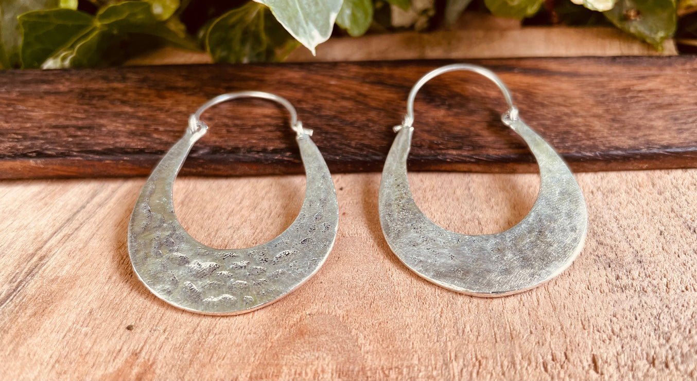 Silver Boho Earrings / Boho Jewelery / Bohemian Look / Festival Fashion / Yoga / Gypsy / Rustic / Tribal Jewellery / Indian Design