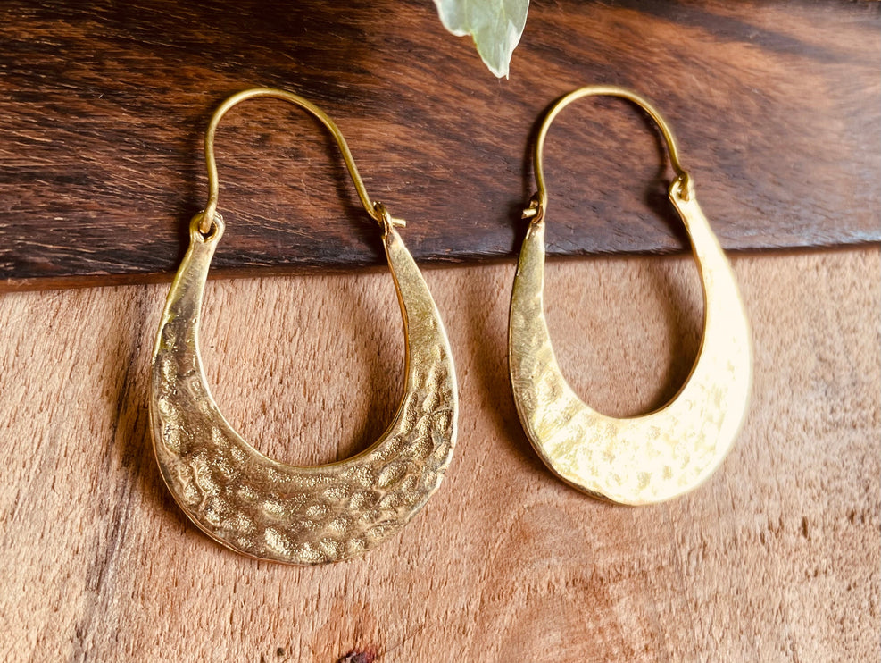 Gold Boho Earrings / Boho Jewelery / Bohemian Look / Festival Fashion / Yoga / Gypsy / Rustic / Tribal Jewellery / Indian Design