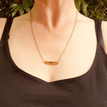 Lunar Phase Silver Necklace / Chain / Astronomy / Ethnic / Gypsy / Boho / Bohemian / Festival / Burning Man / Coachella / Silver plated