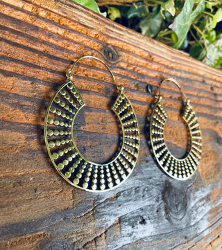 Extra Large Hoops Gold Earrings / Lightweight Brass / Unique Gift / Boho Jewellery / Ethnic / Rustic / Festival / Gypsy / Hippie / Statement