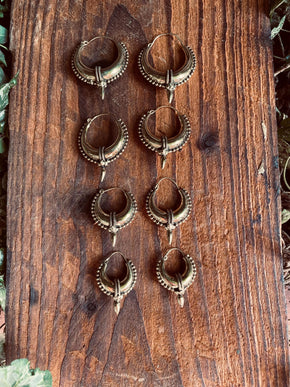 Tribal Chunky Gold Hoops / Brass / Ethnic / Boho / Unisex / Mens / Rustic / Psy / Gypsy / Spiral / Hippie / Bohemian / Festival / style