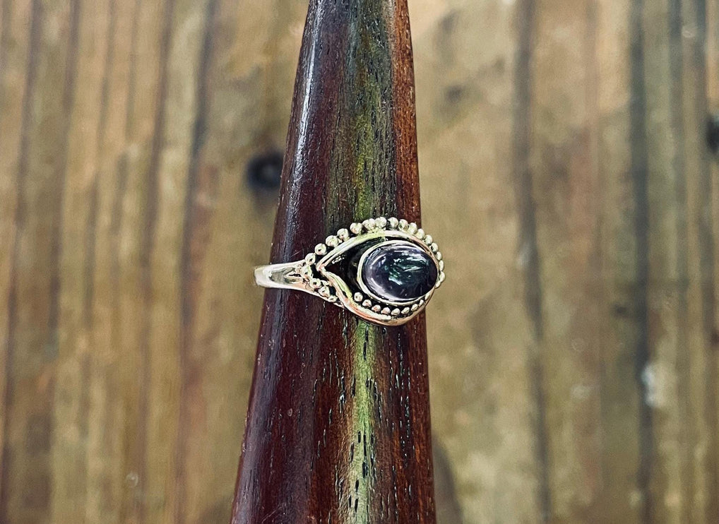 Evil Eye Ring Amethyst Brass / Chakras / Protection / Boho / Bohemian / Psy / Rustic / Tribal / Gypsy / Festival / Healing / Festival