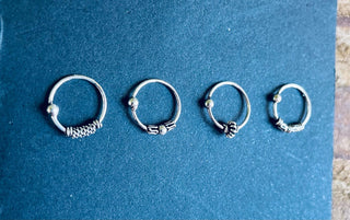 Bali Nose Ring Hoop Sterling Silver 925 / Septum Jewelry / Septum Hoop/ Tattoo / Yoga / Ethnic Jewellery / Boho / Hypoallergenic