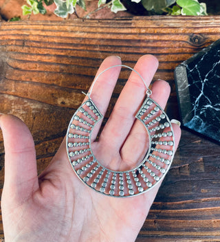 Extra Large Hoops Silver Earrings / Lightweight / Unique Gift / Boho Jewellery / Ethnic / Rustic / Festival / Gypsy / Hippie / Statement