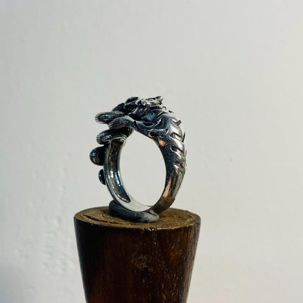 Silver Tiger Snake Ring / Unisex Jewellery / Mens Jewellery / Ethnic / Geometric / Rustic / Yoga / Hippie / Boho / Bohemian / Festival