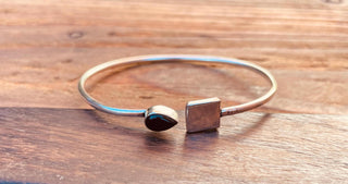 Silver Bracelet Black Onyx / Modern Bangle / Minimalist / Ethnic / Rustic / Bohemian / Hippie / Body / Adjustable / Gift For Her /