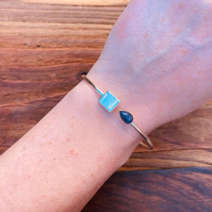 Silver Bracelet Tiger's Eye / Modern Bangle / Minimalist / Ethnic / Rustic / Bohemian / Hippie / Body / Adjustable / Gift For Her /
