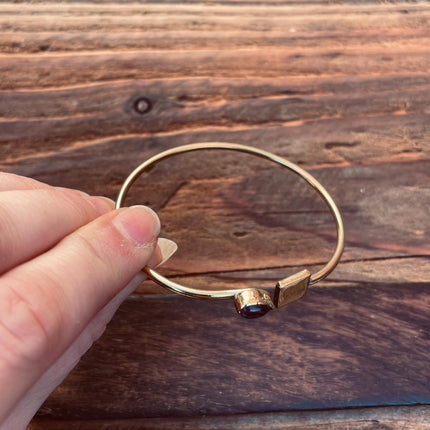 Gold Bracelet Amethyst Brass / Modern Bangle / Minimalist / Ethnic / Rustic / Bohemian / Hippie / Body / Adjustable / Gift For Her /