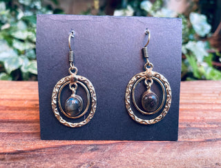 Labradorite Drop Dangle Pendant Earrings / Boho Jewellery / Bohemian Jewelery / Ethnic / Rustic / Yoga / Hippie / Festival Style / Crystals