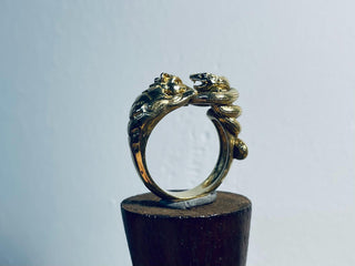 Tiger Snake Gold Brass Ring, Statement Ring, Unique Animal Ring.