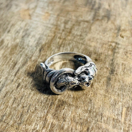 Silver Tiger Snake Ring / Unisex Jewellery / Mens Jewellery / Ethnic / Geometric / Rustic / Yoga / Hippie / Boho / Bohemian / Festival