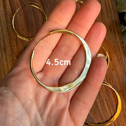 Rustic Gold Hoops / Hammered Flat / Brass Hoops / Ethnic Boho Classic XL Bohemian Chic Gold Gypsy Spiral Hippie Hiphop Festival
