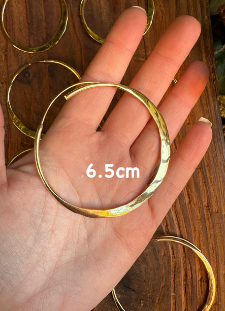 Rustic Gold Hoops / Hammered Flat / Brass Hoops / Ethnic Boho Classic XL Bohemian Chic Gold Gypsy Spiral Hippie Hiphop Festival