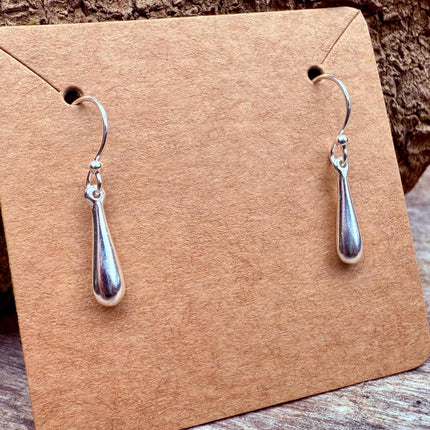 Small Sterling Silver Pendant Drop Earrings / Rain Droplet Earrings / Minimalist / Contemporary / Dainty / Elegant Jewellery / Gift for Her