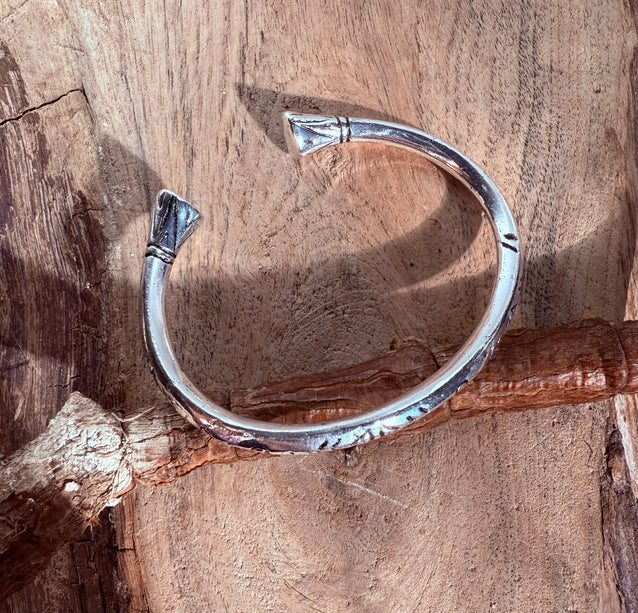 Silver Bracelet Tribal Symbols Native Markings / Bangle / Cuff / Unisex / Boho / Ethnic / Rustic / Bohemian / Costume Fashion Jewelery /
