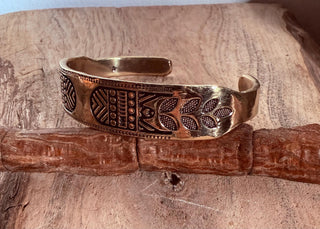 Brass Bracelet Tribal Symbols Native Markings / Bangle / Cuff / Unisex / Boho / Ethnic / Rustic / Bohemian / Costume Fashion Jewelery /