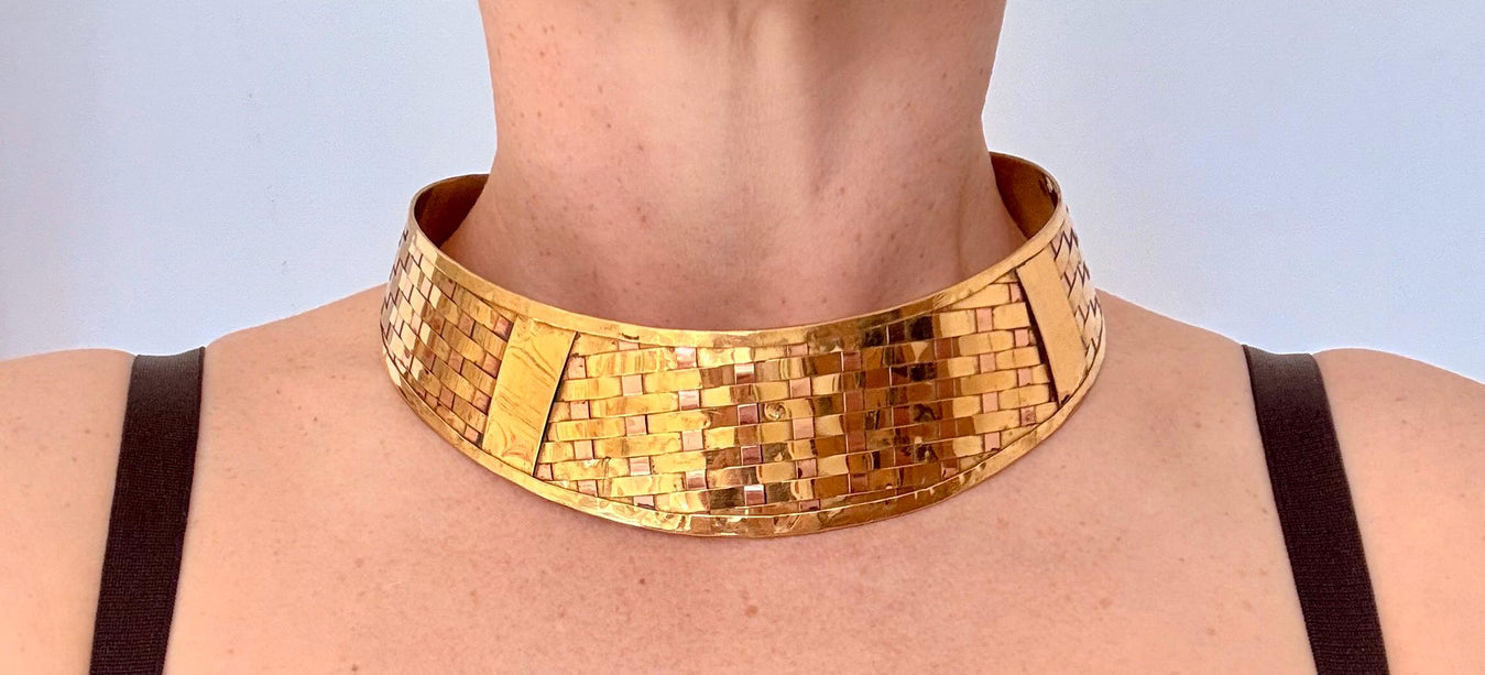 Ethnic Choker Brass Necklace / Boho / Rustique / Gypsy / Lightweight / Boho / Tribal / Hippie / Rustic / Festival / Gift for Her