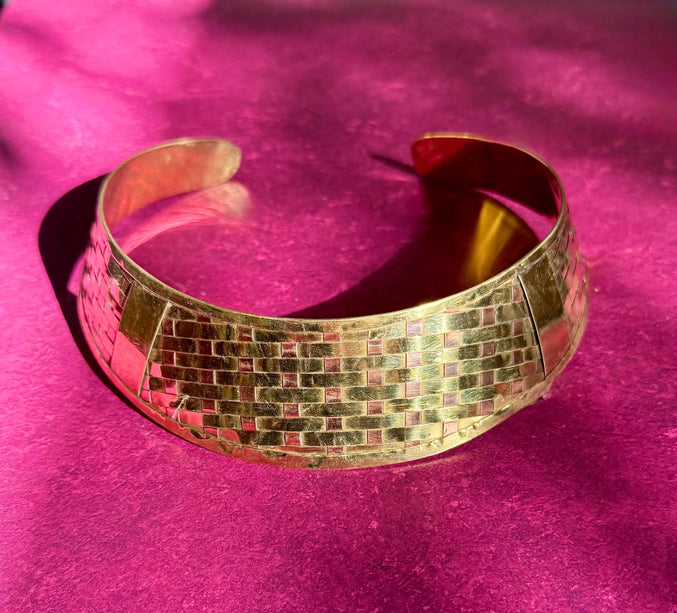 Ethnic Choker Brass Necklace / Boho / Rustique / Gypsy / Lightweight / Boho / Tribal / Hippie / Rustic / Festival / Gift for Her