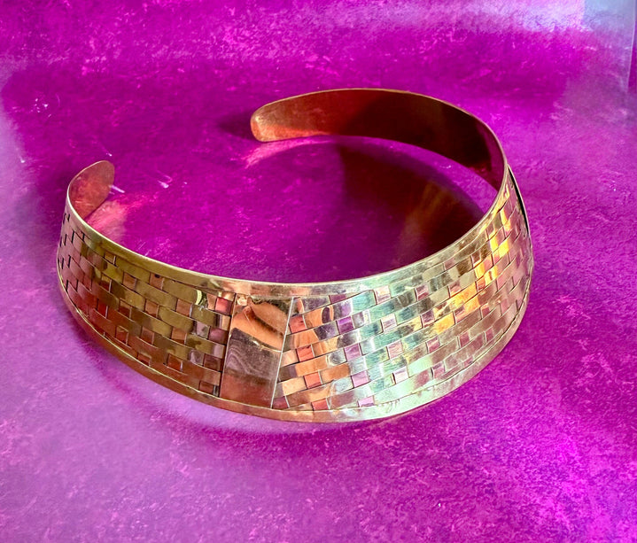 Ethnic Choker Brass Necklace / Boho / Rustique / Gypsy / Lightweight / Boho / Tribal / Hippie / Rustic / Festival / Gift for Her