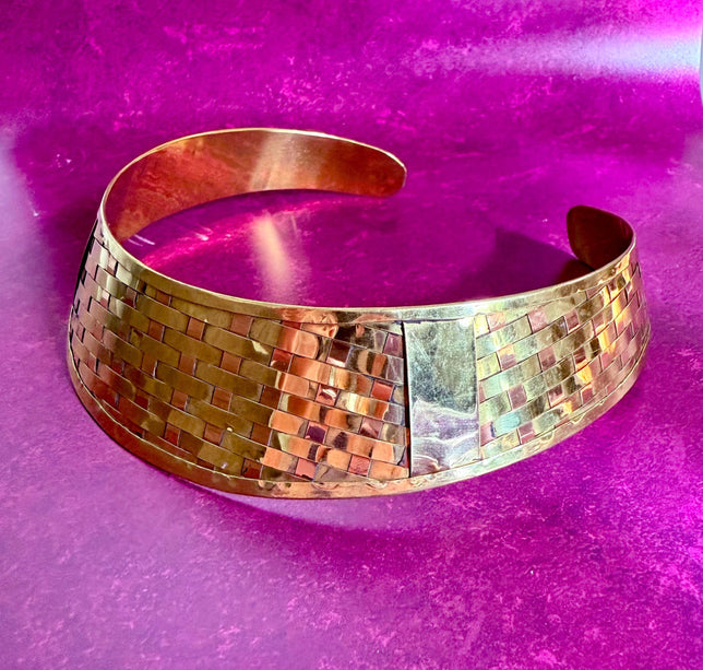 Ethnic Choker Brass Necklace / Boho / Rustique / Gypsy / Lightweight / Boho / Tribal / Hippie / Rustic / Festival / Gift for Her