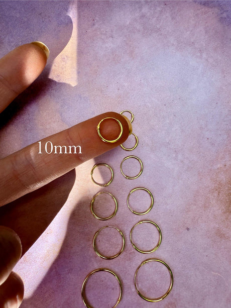 Gold Hoop Earrings 14k Plated Hoops / Hypoallergenic 925 Silver Hoops / Dainty / Huggie / Sleeper / Gift For Her / Contemporary Jewelry